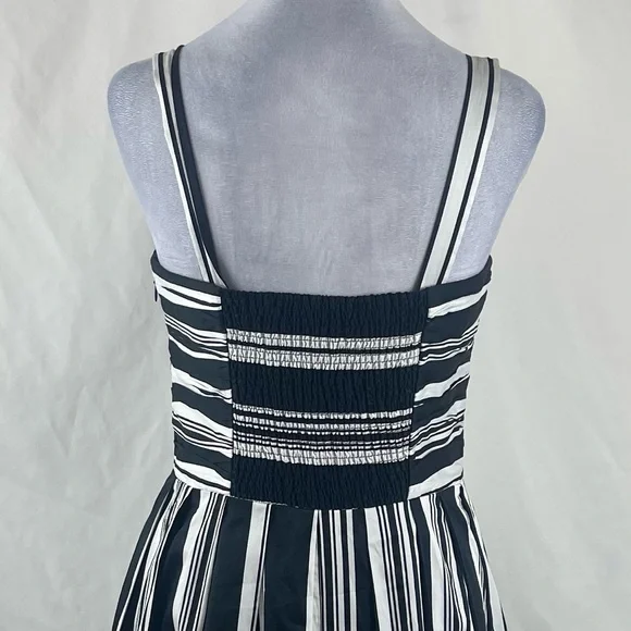 WHBM Black White Striped Floral Sundress Dress NWT - Picture 6 of 13